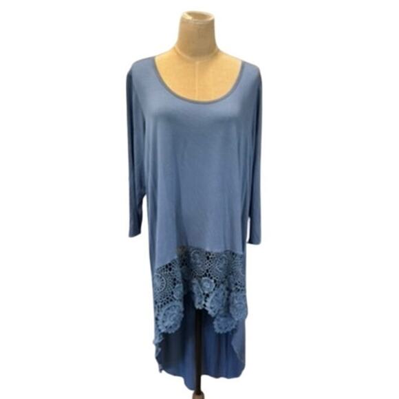 "KATE & MALLORY" Scoop Neck Tunic Top SZ 1X Boho Prairie Country Cottage Core - Picture 1 of 9